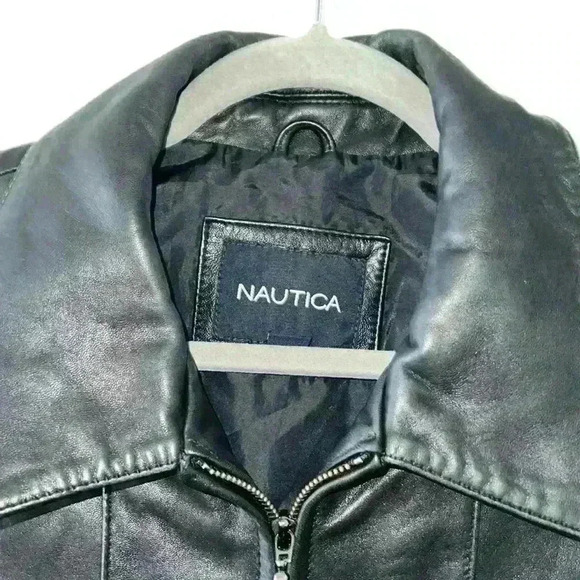 Nautica Black Leather Jacket - Picture 2 of 8